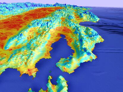 Mapa de desplazamientos de las especies en la bahía de San Francisco para adaptarse al cambio climático.