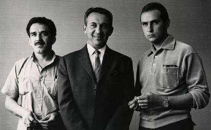 De izquierda a derecha: Gabriel García Márquez, Alfredo Ripstein Jr. y Arturo Ripstein.