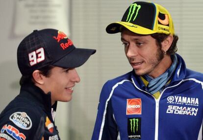 &aacute;rquez y Rossi, en Motegi.