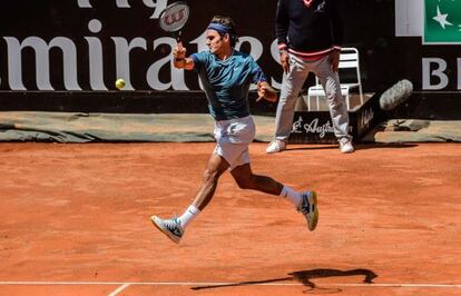 Roger Federer, durante el partido. 