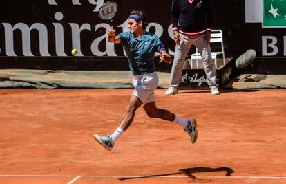 Roger Federer, durante el partido.