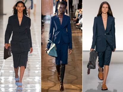 Las versiones en azul marino o verde petróleo triunfan en Bottega Veneta, Altuzarra o Givenchy.