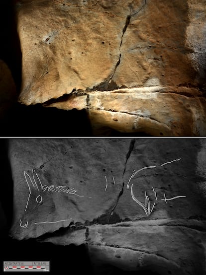 The depiction of the animals' limbs had no perspective or depth.