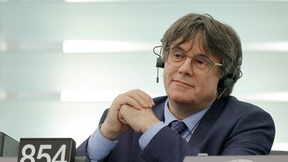 Carles Puigdemont, en un pleno en el Parlamento Europeo en Estrasburgo.