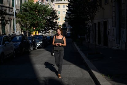 Veronica Raimo, en una de las calles del barrio Pigneto.