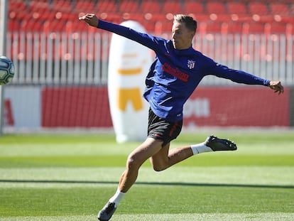 Marcos Llorente, en último entrenamiento del Atlético en el Cerro del Espino de Majadahonda. EFE/atleticodemadrid.com.