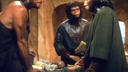 Charlton Heston en  "El planeta de los simios", dirigida por Franklin J. Schaffner.