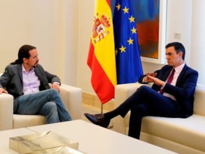 El presidente del Gobierno y el líder de Podemos mantuvieron este lunes una reunión en La Moncloa
