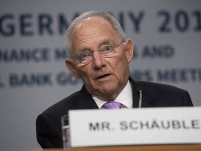 El ministro alem&aacute;n Wolfgang Sch&auml;uble, este viernes en Washington.