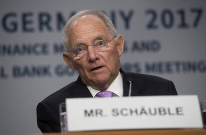 El ministro alem&aacute;n Wolfgang Sch&auml;uble, este viernes en Washington.