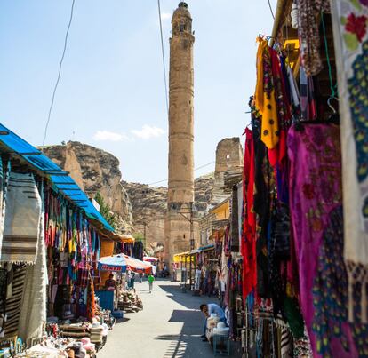 Bazar y mezquita de Hasankeyf.