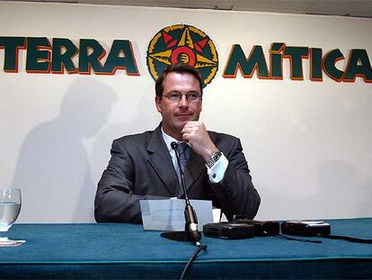 John Fitzgerald, el día en que anunció la suspensión de pagos de Terra Mítica, en mayo de 2004.
