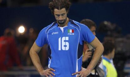 Bovolenta, durante un partido con la selección italiana.