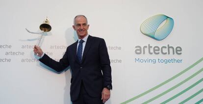 El presidente y consejero delegado de Arteche, Alexander Artetxe, en su debut en BME Growth. 