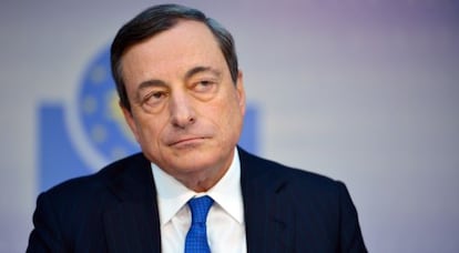 Mario Draghi, presidente del BCE, tras la reuni&oacute;n de junio.