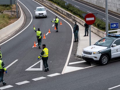 Control de la Guardia Civil en Andratx.