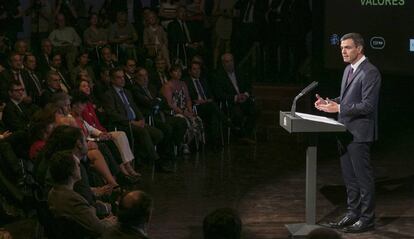 Spanish Prime Minister Pedro Sánchez speaking on Monday in Madrid.