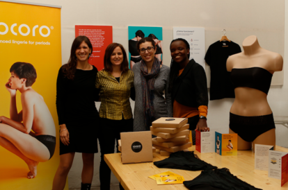 Clara Guasch, Laida Memba, Cristina Torres y Eva Polío, creadoras de la firma de ropa íntima absorbente y sostenible Cocoro.