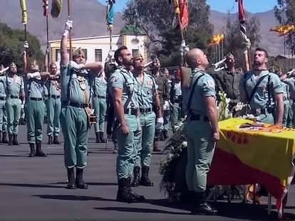 Acto Fúnebre en honor del Caballero Legionario Alejandro Jiménez Cruz, en la base de Viator (Almería), en marzo de 2019.