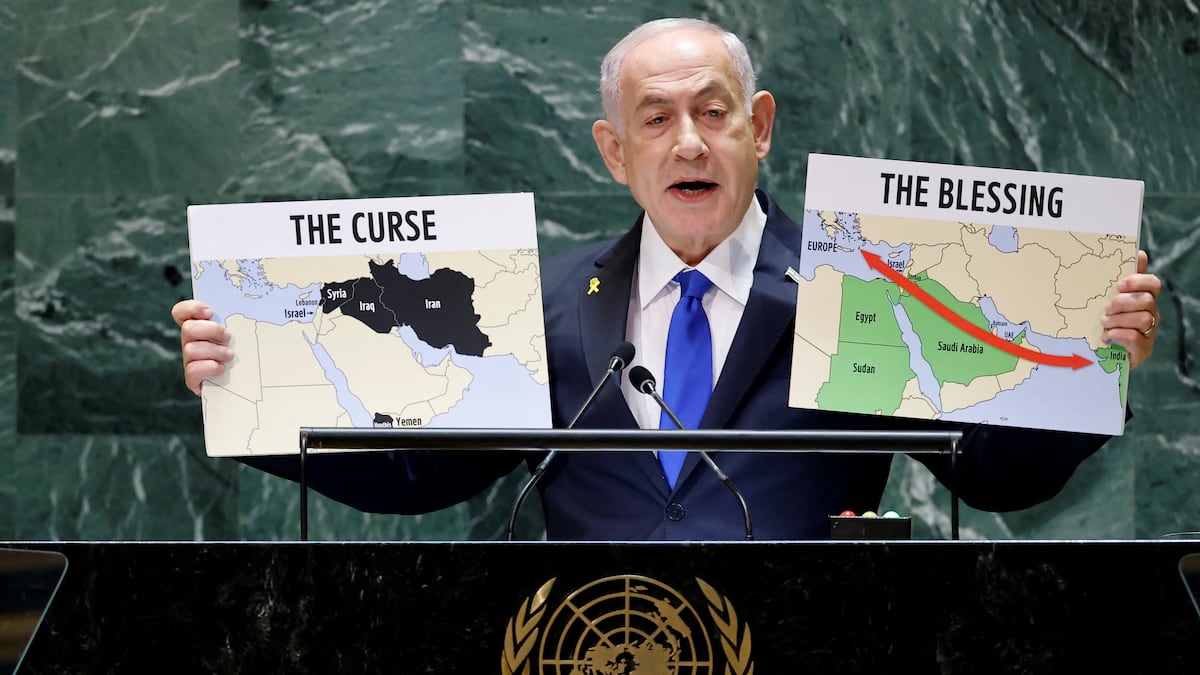 Netanyahu muestra mapas “de la bendición y la maldición en la ONU