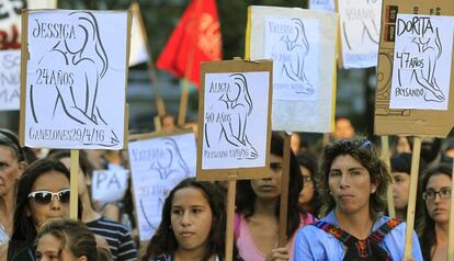 Manifestaci&oacute;n contra la violencia machista en Montevideo. 