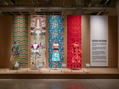 The ‘Rebel: 30 Years of London Fashion’ exhibit, on view through February 11, brings together some of today's great designers who took part in the NewGen program and emerging designers who are currently participating in it. 