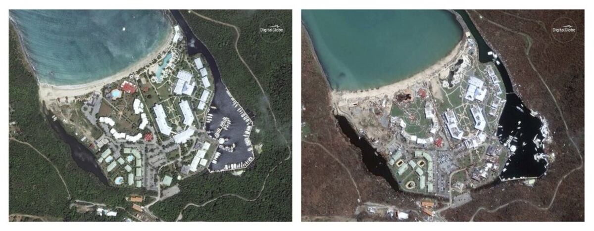 El antes y el después tras el paso del huracán Irma en las Islas del ...