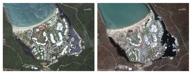 El antes y el después tras el paso del huracán Irma en las Islas del ...