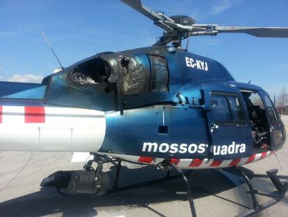 Una turbina del helicóptero ardió en pleno vuelo.