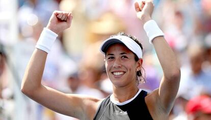 Muguruza celebra su título en Cincinnati.