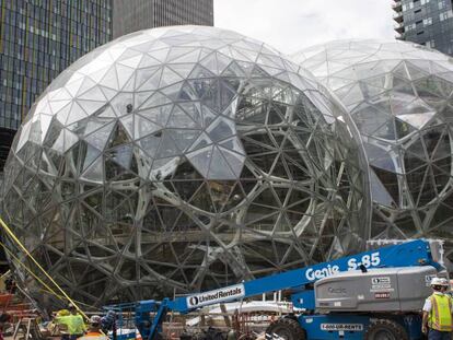 Construcci&oacute;n de la nueva sede de Amazon, en  Seattle. 