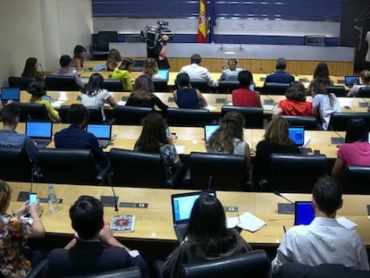 Sala de prensa del Congreso de los Diputados.