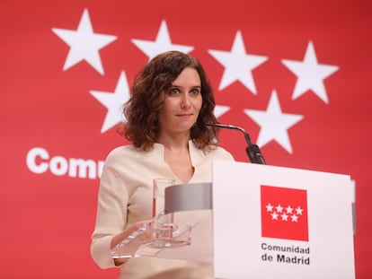 La presidenta de la Comunidad, Isabel Díaz Ayuso, el 29 de diciembre tras el Consejo de Gobierno.