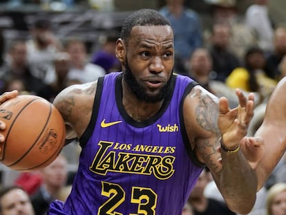 LeBron James, en un Lakers-Spurs. 