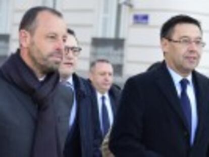 El president del Barça i el seu antecessor surten de l’Audiència Nacional després de ratificar-se en les seves declaracions anteriors