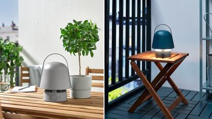 ikea, lampara con altavoz, altavoz bluetooth, lampara exterior, lampara portatil terraza