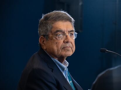 Sergio Ramírez, durante el foro EL PAÍS en la Feria Internacional del Libro de Guadalajara 2023.