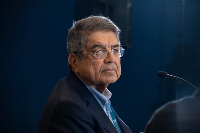 Sergio Ramírez, durante el foro EL PAÍS en la Feria Internacional del Libro de Guadalajara 2023.