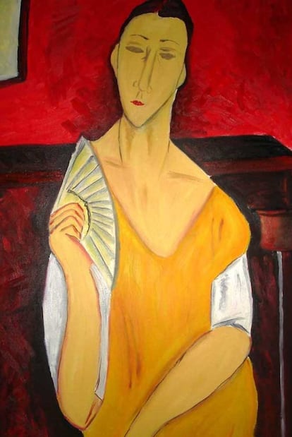 'La femme à l'éventail' de Amédéo Modigliani