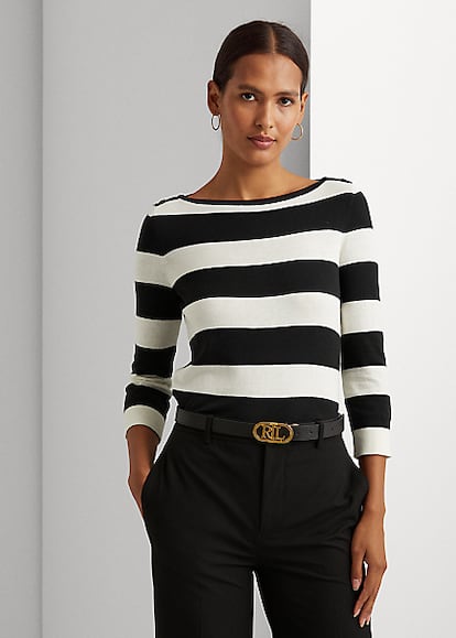 Si buscas una versión algo más formal del clásico jersey de rayas para incorporar a tu armario de trabajo, te gustará esta opción de Ralph Lauren.

129€