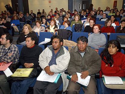 La delegación boliviana, ayer, en el II Foro de la Participación de Albacete.