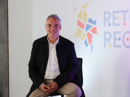 Roberto Jaramillo, gobernador de Quindío y presidente de la Federación Nacional de Departamentos, en el Foro 'Reto Regiones' de PRISA Media, en Bogotá, el 23 de marzo de 2023.