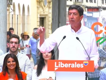 Juan Marín, esta mañana, durante la presentación de candidatos en Córdoba.