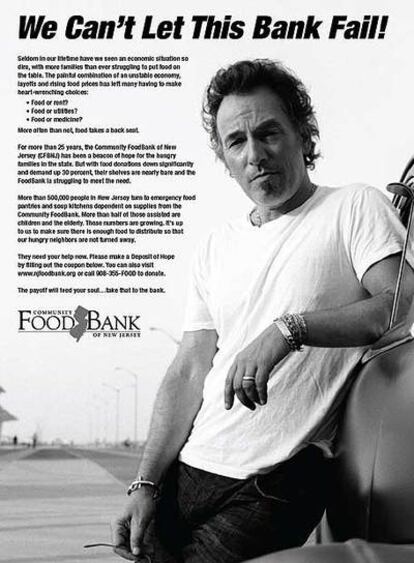 Springsteen, en la campaña del Community Food Bank of New Jersey.