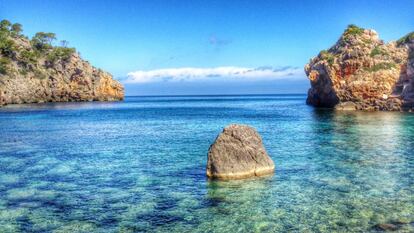 Cala Deiá de la Isla de Mallorca.