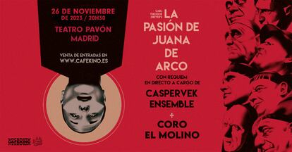 Cartel de la proyección de 'La pasión de Juana de Arco' en Café Kino.