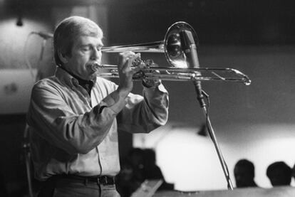 Bob Brookmeyer durante un concierto en Ámsterdam en 1983.