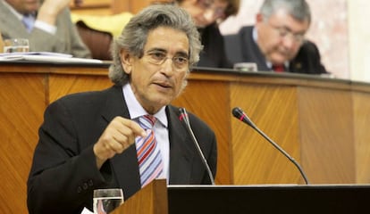 Pedro Vaquero, en el Parlamento andaluz.
