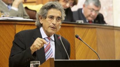 Pedro Vaquero, en el Parlamento andaluz.