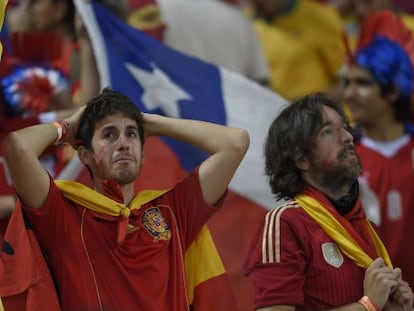 Torcedores da Espanha no Maracan&atilde;. 